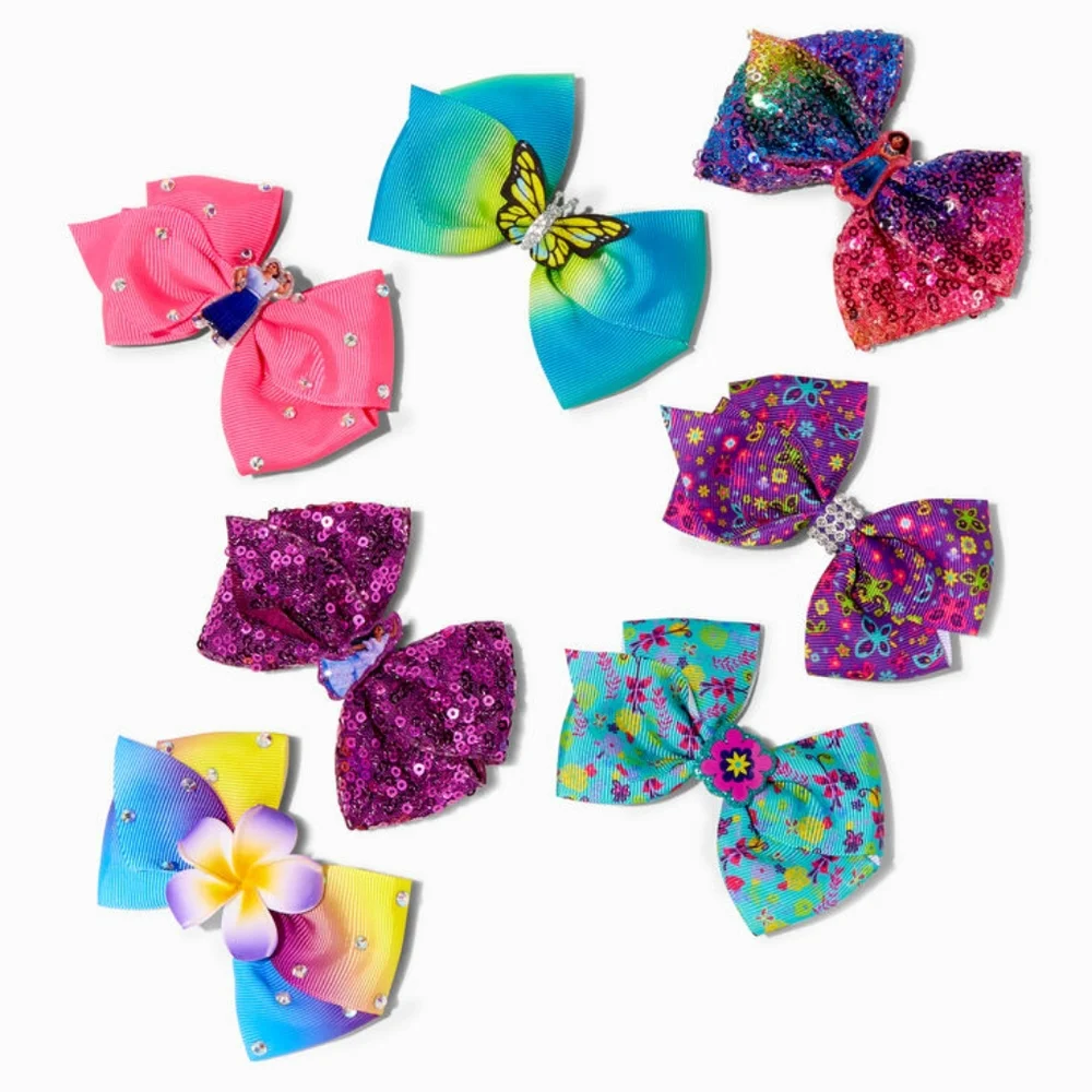 Disney Encanto Madrigal Hair Glitter Girls Hair Bow Clips - 7 Pack